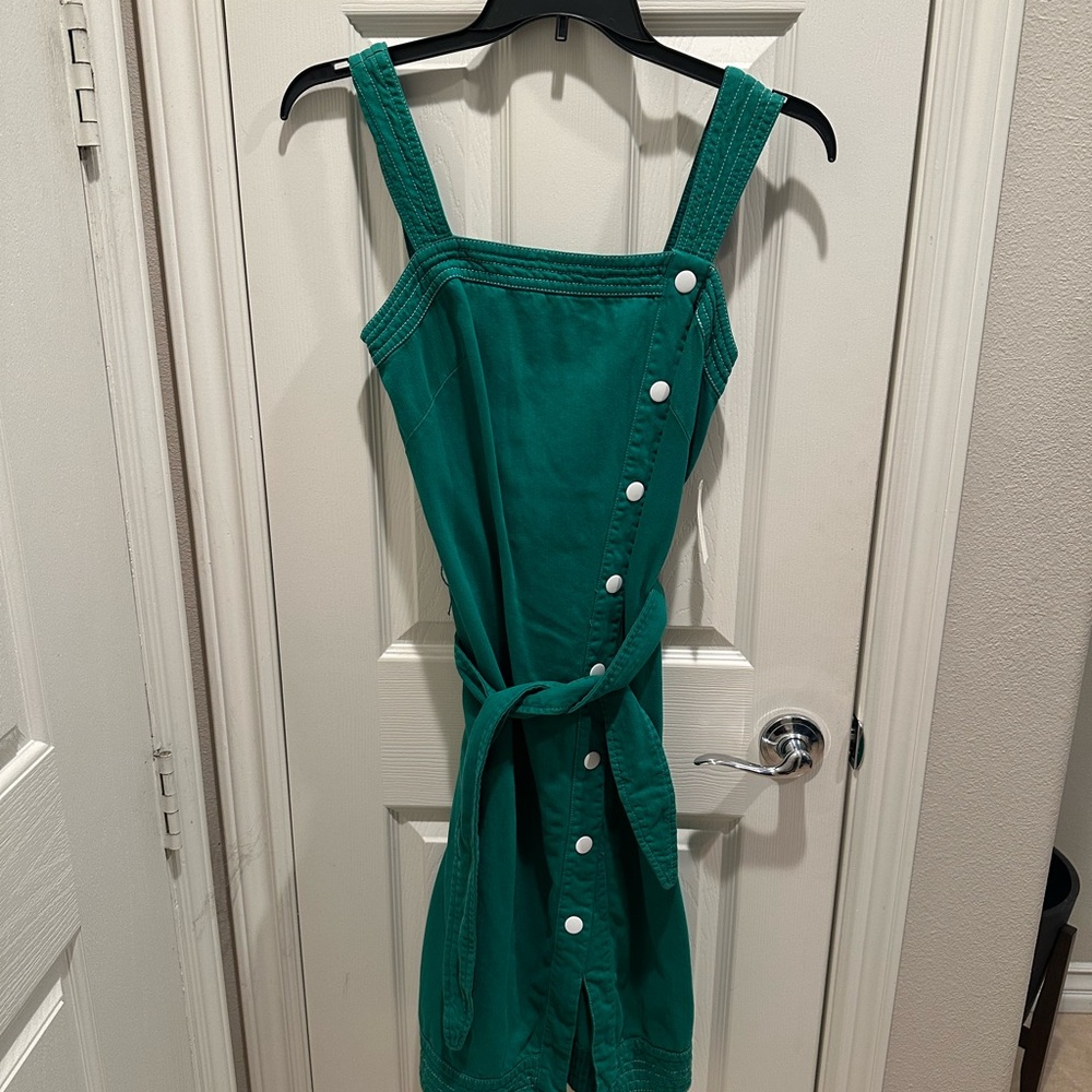 Anthropologie Teal Midi Dress with Buttons